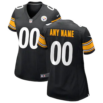 womens nike black pittsburgh steelers custom game jersey_pi